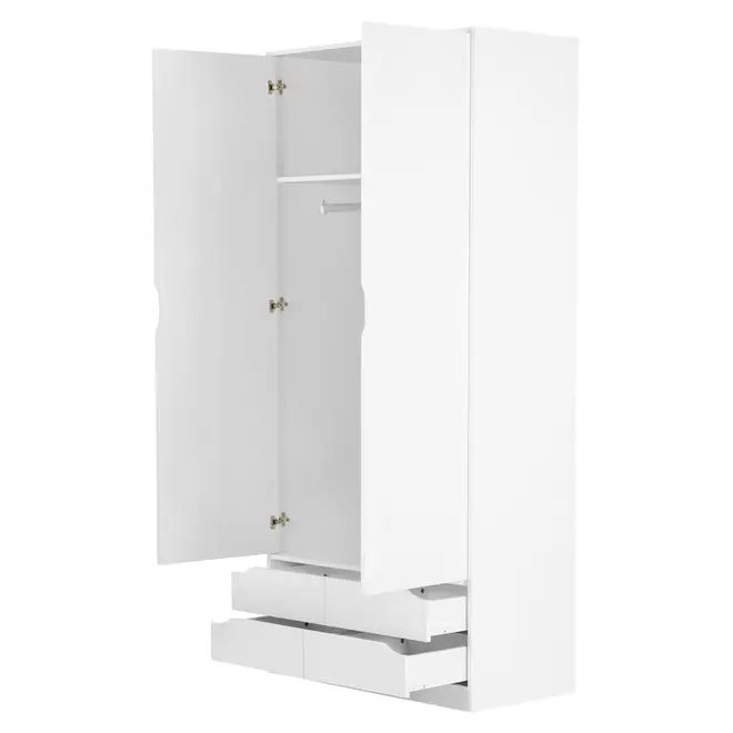 GUARDA-ROUPA 2 PORTAS/4 GAVETAS WINK - BRANCO - Foto 3