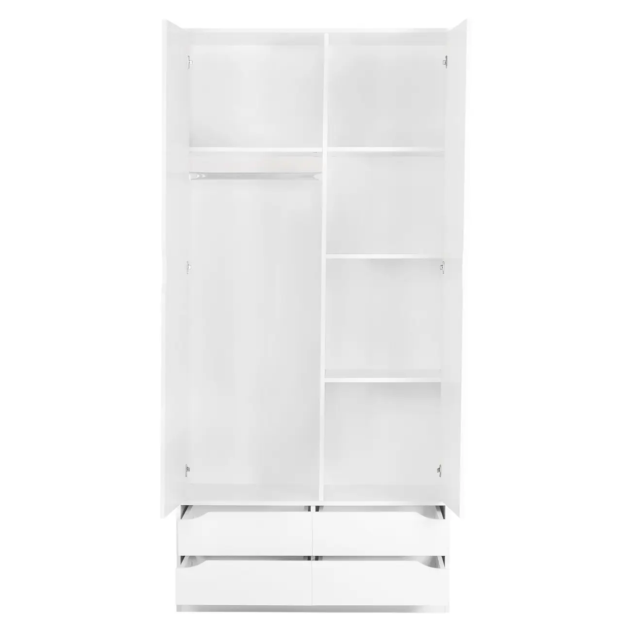 GUARDA-ROUPA 2 PORTAS/4 GAVETAS WINK - BRANCO - Foto 4