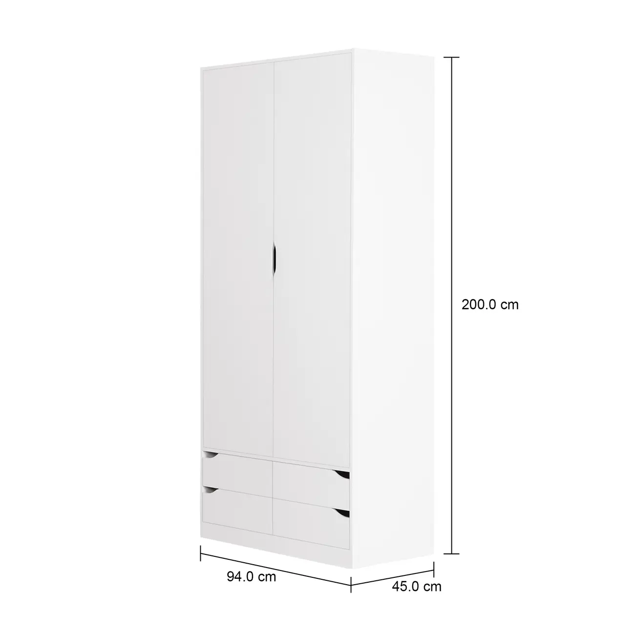 GUARDA-ROUPA 2 PORTAS/4 GAVETAS WINK - BRANCO - Foto 7