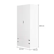 GUARDA-ROUPA 2 PORTAS/4 GAVETAS WINK - BRANCO - Foto 7