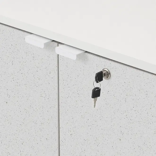 ARMÁRIO PARA ESCRITÓRIO BAIXO 2 PORTAS SLEEK - BRANCO/GRANILITE - Foto 12