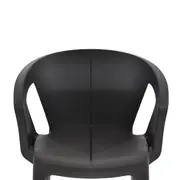 CADEIRA EMPILHÁVEL COM BRAÇOS UNA - PRETO - Foto 6