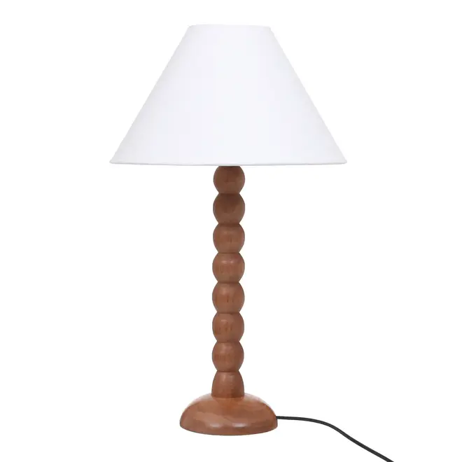 LUMINÁRIA DE MESA TORNIO C/CUP A - NOZES/BRANCO - Foto 1