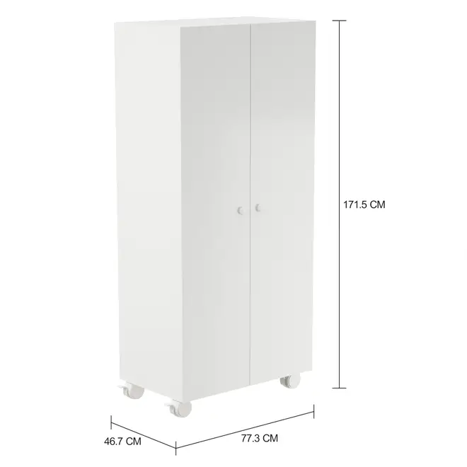 ARMÁRIO PARA LAVANDEIRA 2 PORTAS COM RODÍZIOS BUBS - BRANCO - Foto 7