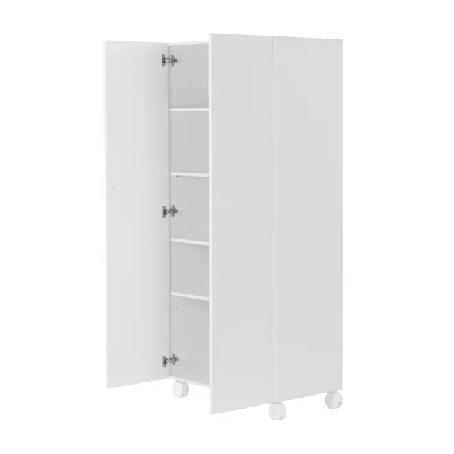 ARMÁRIO PARA LAVANDEIRA 2 PORTAS COM RODÍZIOS BUBS - BRANCO - Foto 3