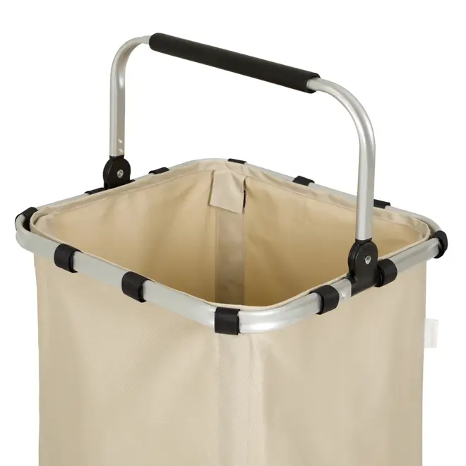 CESTO PARA ROUPA ALUPOLY - CAMELO/ALUMÍNIO - Foto 5