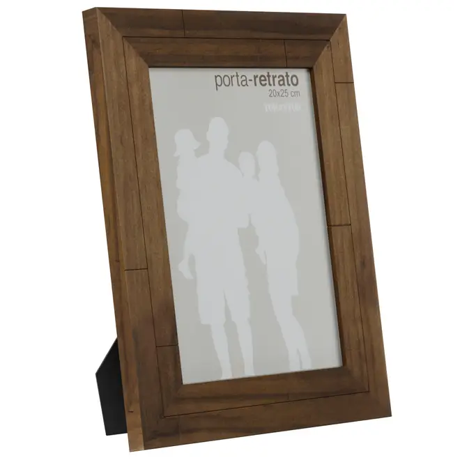 PORTA-RETRATO 20 CM X 25 CM RÚSTICO - ENCERADO CASTANHO - Foto 1