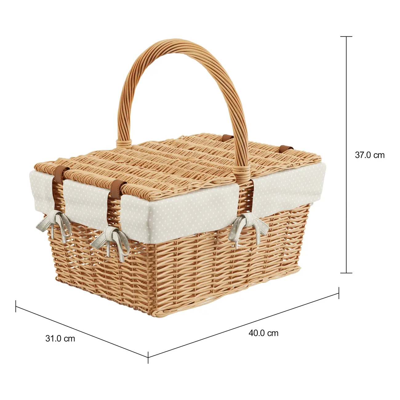 CESTO PIQUENIQUE 40 CM X 31 CM BOULE - FIBRA CLARA/ BEGE - Foto 2