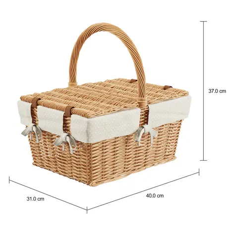 Imagem com medidas do produto CESTO PIQUENIQUE 40 CM X 31 CM BOULE