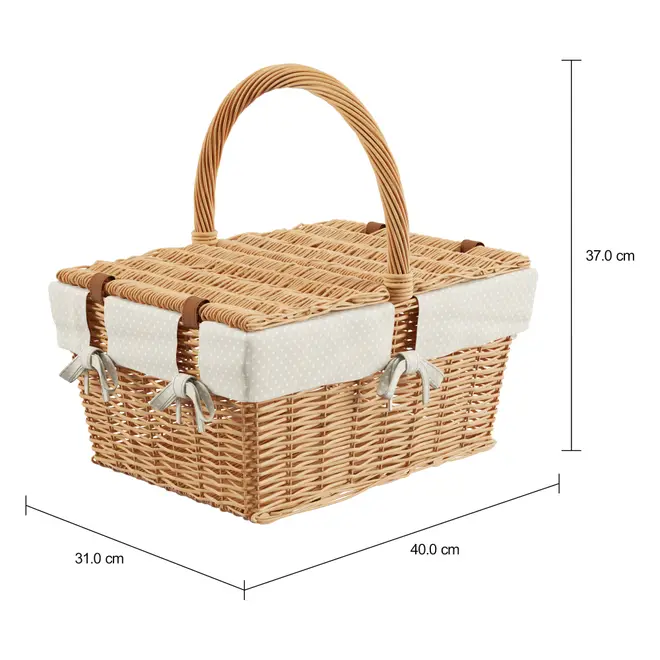 CESTO PIQUENIQUE 40 CM X 31 CM BOULE - FIBRA CLARA/ BEGE - Foto 2