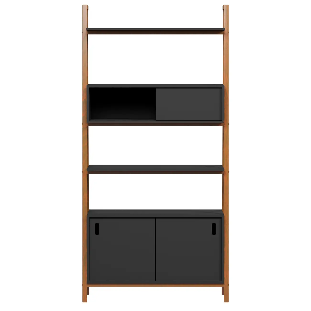 ARQUITET ESTANTE 3 PORTAS DE CORRER 96 CM X 1,95 M - NOZES/PRETO - Foto 1