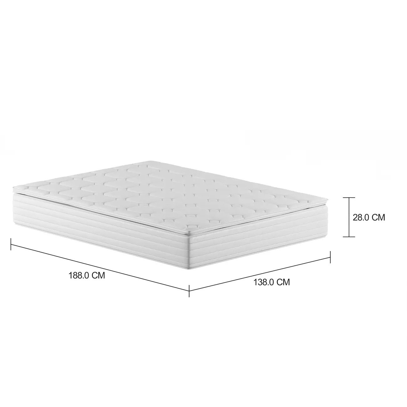 COLCHÃO CASAL COM MOLAS ENSACADAS 1,38 M X 1,88 M X 28 CM MIDDY - BRANCO - Foto 2