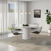 MESA REDONDA 1,35 M MAK - BRANCO/BRANCO BRILHANTE - Foto 3