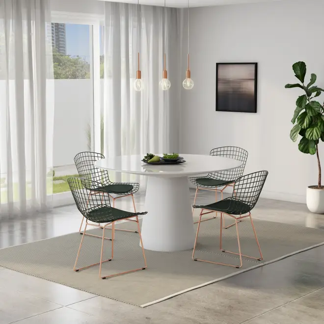 MESA REDONDA 1,35 M MAK - BRANCO/BRANCO BRILHANTE - Foto 3