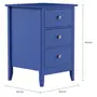 MESA DE CABECEIRA 3 GAVETAS DEVON - AZUL - Foto 4