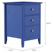 MESA DE CABECEIRA 3 GAVETAS DEVON - AZUL - Foto 4