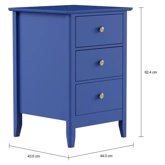 MESA DE CABECEIRA 3 GAVETAS DEVON - AZUL - Foto 4