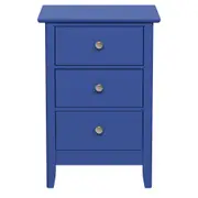 MESA DE CABECEIRA 3 GAVETAS DEVON - AZUL - Foto 1