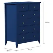 CÔMODA 6 GAVETAS 83 CM X 43 CM DEVON - AZUL - Foto 11