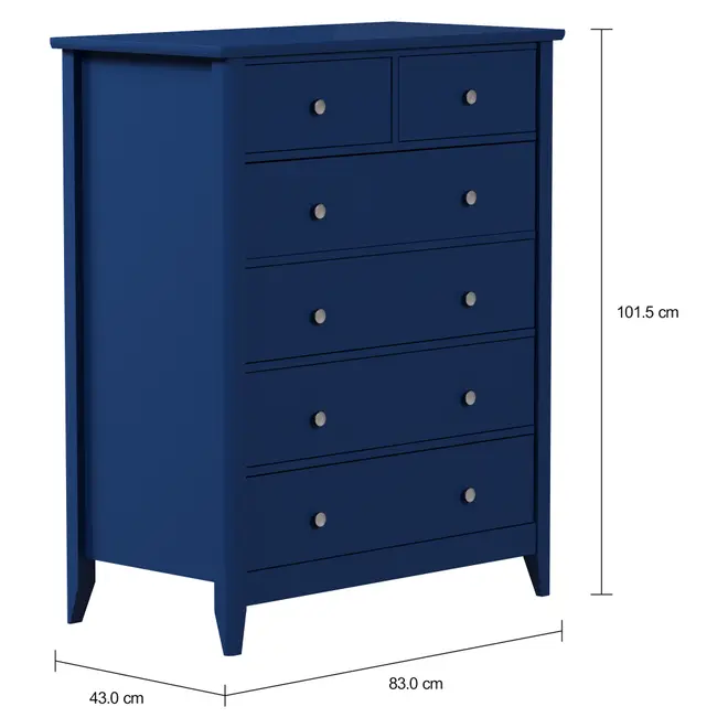 CÔMODA 6 GAVETAS 83 CM X 43 CM DEVON - AZUL - Foto 11