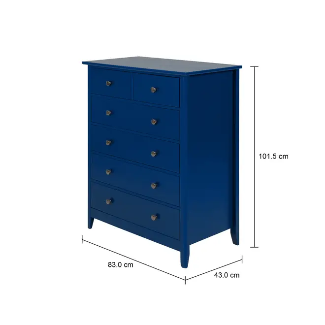 CÔMODA 6 GAVETAS 83 CM X 43 CM DEVON - AZUL - Foto 10