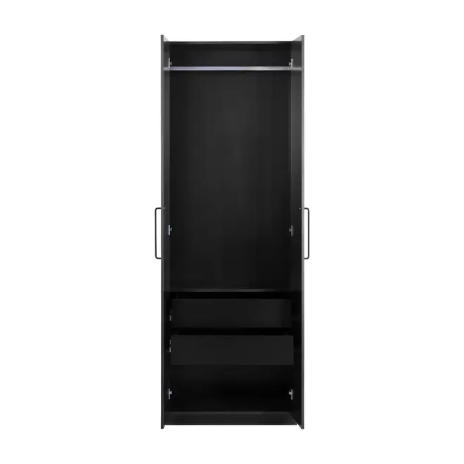 GUARDA-ROUPA 2 PORTAS 2 GAVETAS LIVE - PRETO - Foto 2