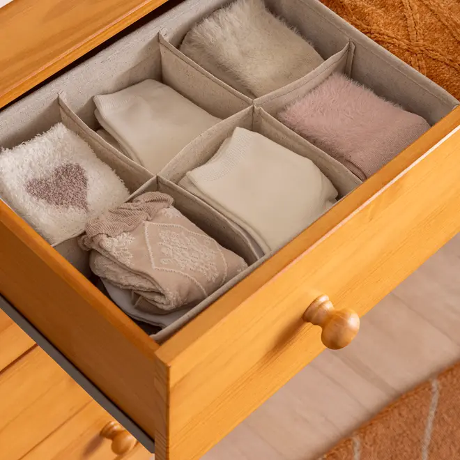CÔMODA 4 GAVETAS 87 CM X 43 CM TIMBER - AMÊNDOA - Foto 25
