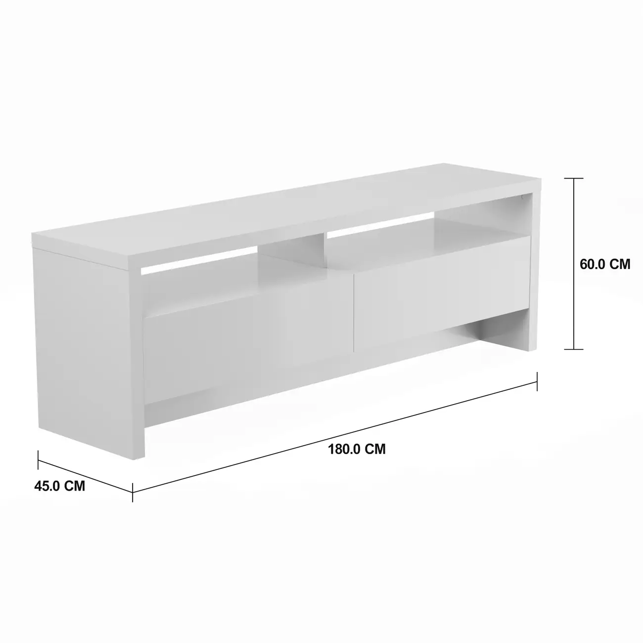 RACK 2 GAVETAS 1,80 M X 45 CM VOGAN - BRANCO BRILHANTE - Foto 2