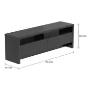 RACK 2 GAVETAS 1,80 M X 45 CM VOGAN - PRETO BRILHANTE - Foto 2