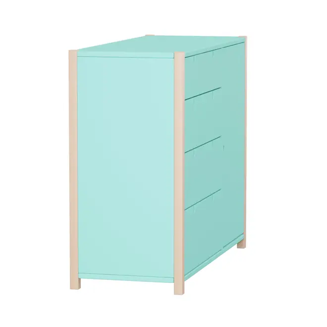 CÔMODA 4 GAVETAS/1 PORTA 1,07 M X 42 CM PIN PLAY - NATURAL WASHED/MENTA - Foto 18