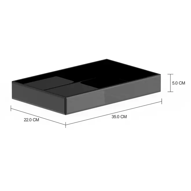 BANDEJA 35 CM X 22 CM BIZOTS - PRETO BRILHANTE - Foto 2