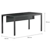 MESA DE ESCRITÓRIO 1,60 M X 75 CM BRÁS - GRAFITE FOSFATIZADO - Foto 2