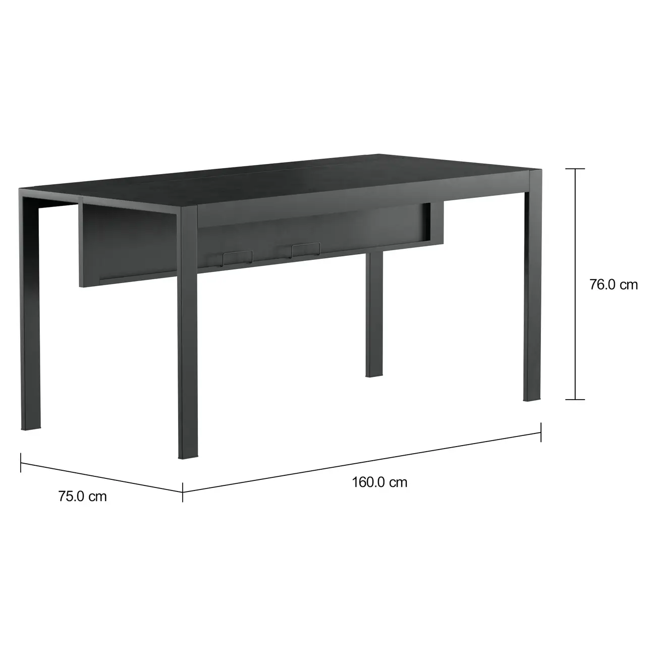 MESA DE ESCRITÓRIO 1,60 M X 75 CM BRÁS - GRAFITE FOSFATIZADO - Foto 2