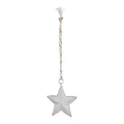 PINGENTE ESTRELAS COM 12 PEÇAS NATAL ASTRAL - DOURADO/BRANCO - Foto 1