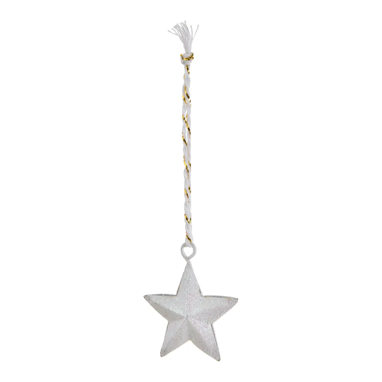 PINGENTE ESTRELAS COM 12 PEÇAS NATAL ASTRAL - DOURADO/BRANCO - Foto 1