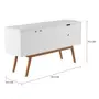 BUFFET 3 PORTAS/1 GAVETA 1,40 M X 40 CM BARTÔ - BRANCO/NOZES - Foto 2