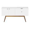 BRANCO/NOZES - BUFFET 3 PORTAS/1 GAVETA 1,40 M X 40 CM BARTÔ