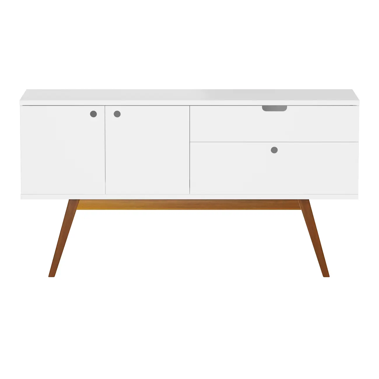 BUFFET 3 PORTAS/1 GAVETA 1,40 M X 40 CM BARTÔ - BRANCO/NOZES - Foto 1