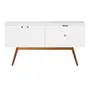 BRANCO/NOZES - BUFFET 3 PORTAS/1 GAVETA 1,40 M X 40 CM BARTÔ