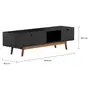 BARTÔ RACK 1 PORTA BASCULANTE/1 GAVETA 1,60 M X 40 CM - NOZES/PRETO - Foto 2