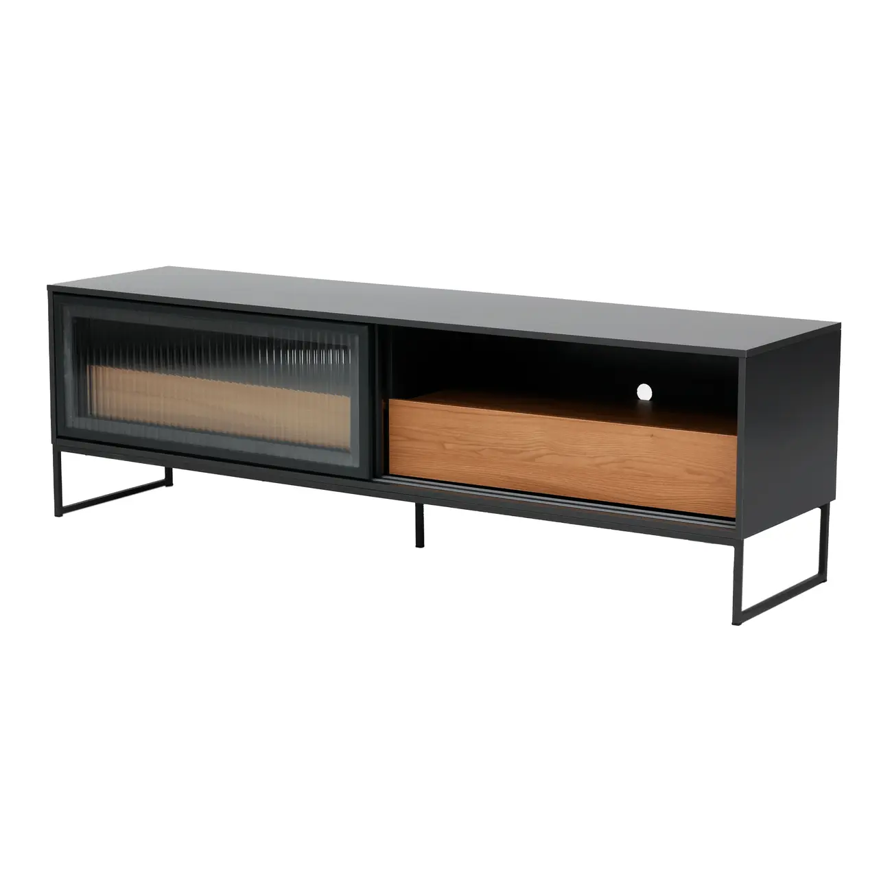 RACK 2 PORTAS DE CORRER/2 GAVETAS 1,80 M X 45 CM STREET - KONKRET/INCOLOR - Foto 6