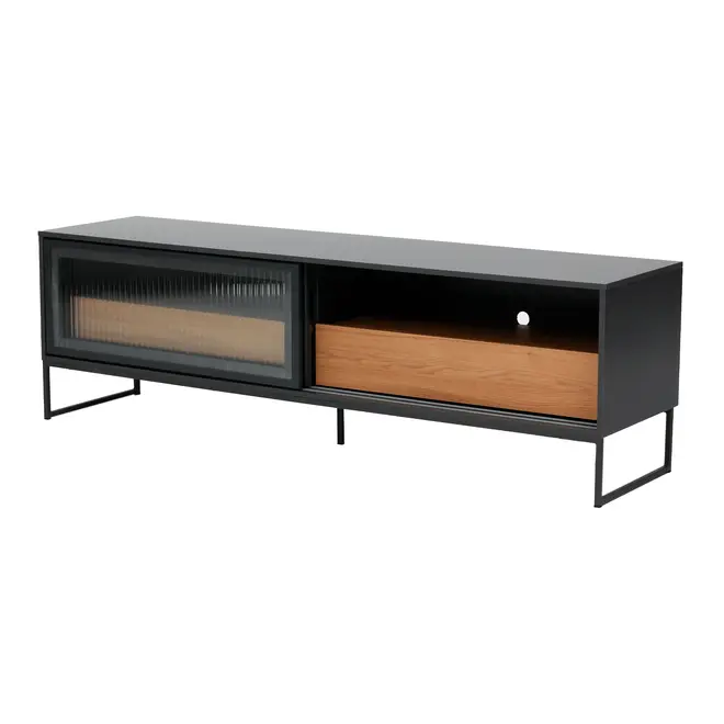 RACK 2 PORTAS DE CORRER/2 GAVETAS 1,80 M X 45 CM STREET - KONKRET/INCOLOR - Foto 6