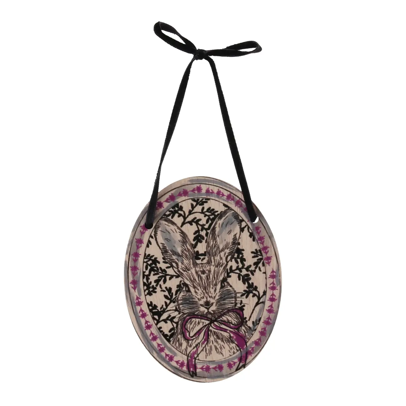 ADORNO PAREDE 9 CM PASCOQUETTE - VIN ROSE/PRETO - Foto 1
