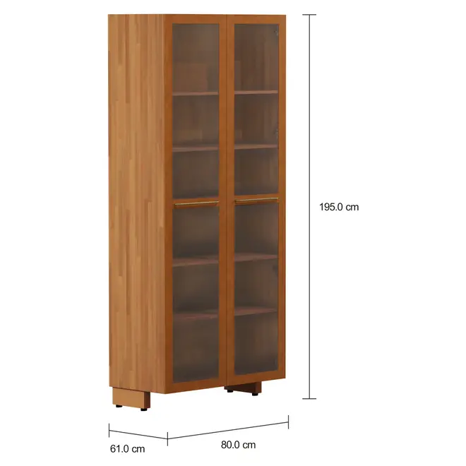 PANELEIRO 2 PORTAS 80 CM X 1,95 M GOURMET - NOZES/INCOLOR - Foto 4