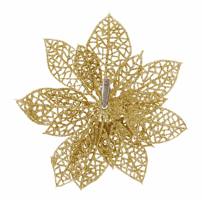 PRENDEDOR FLOR 14 CM FINE FESTIVITY C/2 - OURO - Foto 9