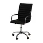 CADEIRA HOME OFFICE SEATTLE - CROMADO/PRETO - Foto 1