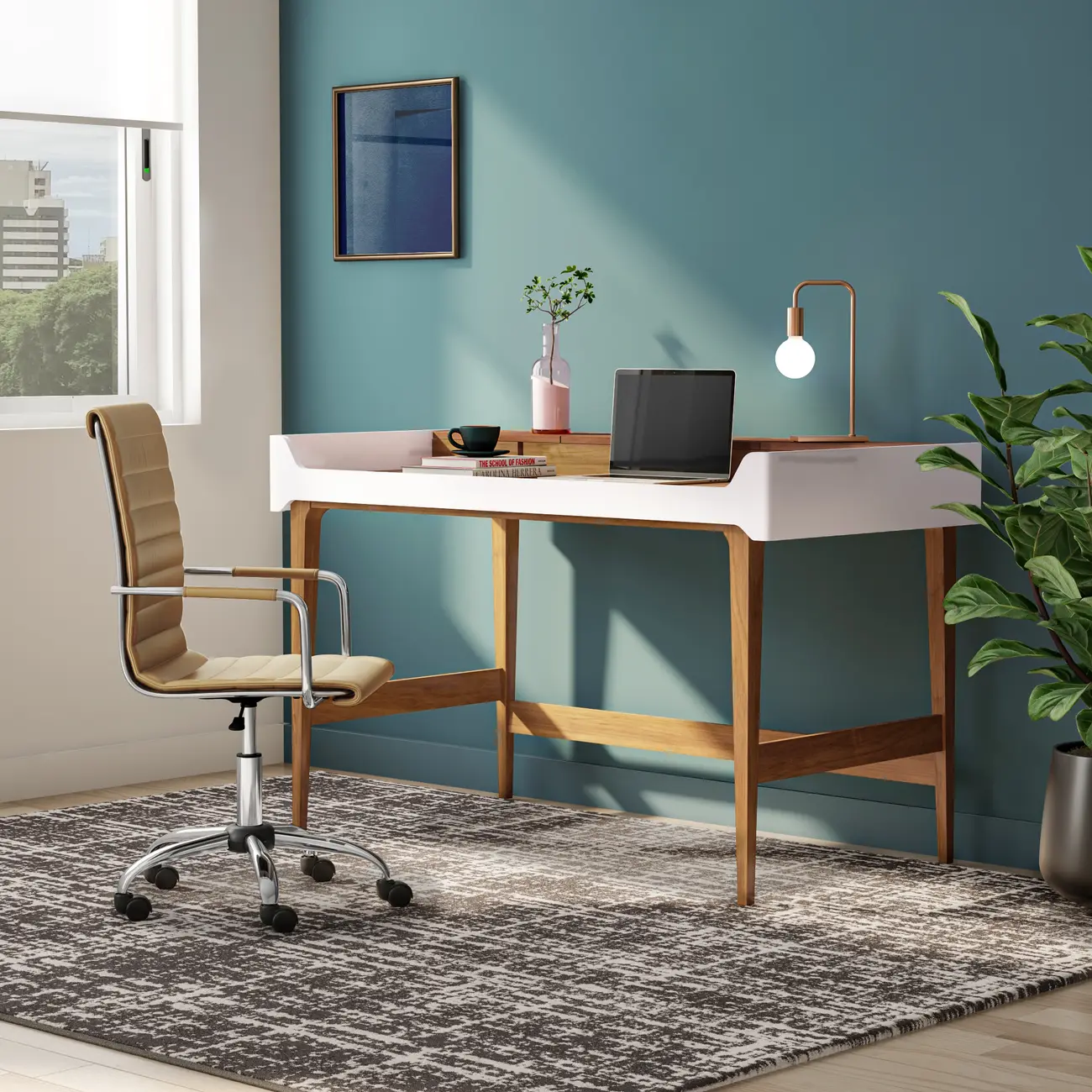 CADEIRA HOME OFFICE SEATTLE - CROMADO/CAPPUCCINO - Foto 5
