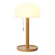 LUMINÁRIA DE MESA LED RECARREGÁVEL STELLA - BAMBU/BRANCO - Foto 2