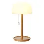 LUMINÁRIA DE MESA LED RECARREGÁVEL STELLA - BAMBU/BRANCO - Foto 2