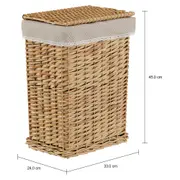 CESTO PARA ROUPA 33 CM X 24 CM X 45 CM BOULE - FIBRA CLARA/ BEGE - Foto 8